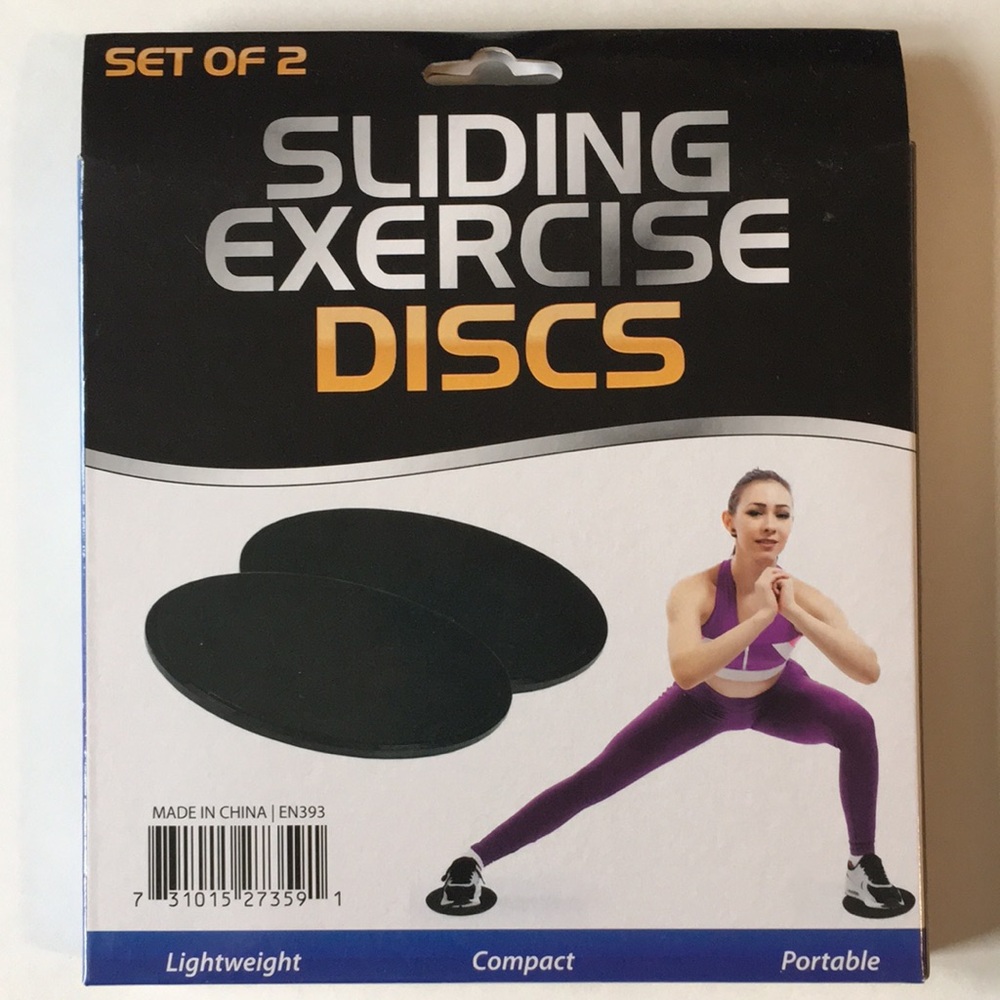 2x dual sided gliding discs. Buns/Thighs/Core/Sculpting/Toning Glide on carpet,